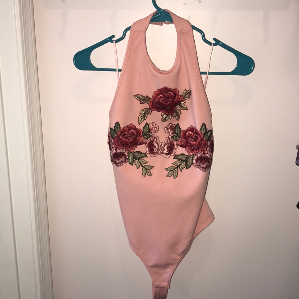 embroidered body suit